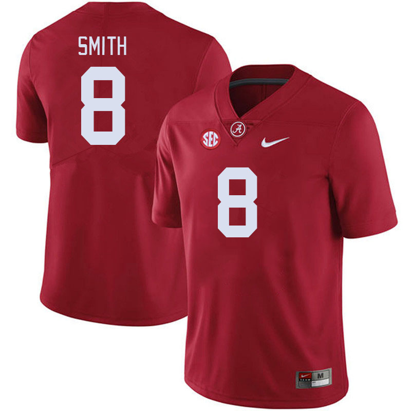Men #8 DeVonta Smith Alabama Crimson Tide College Footabll Jerseys Stitched-Crimson